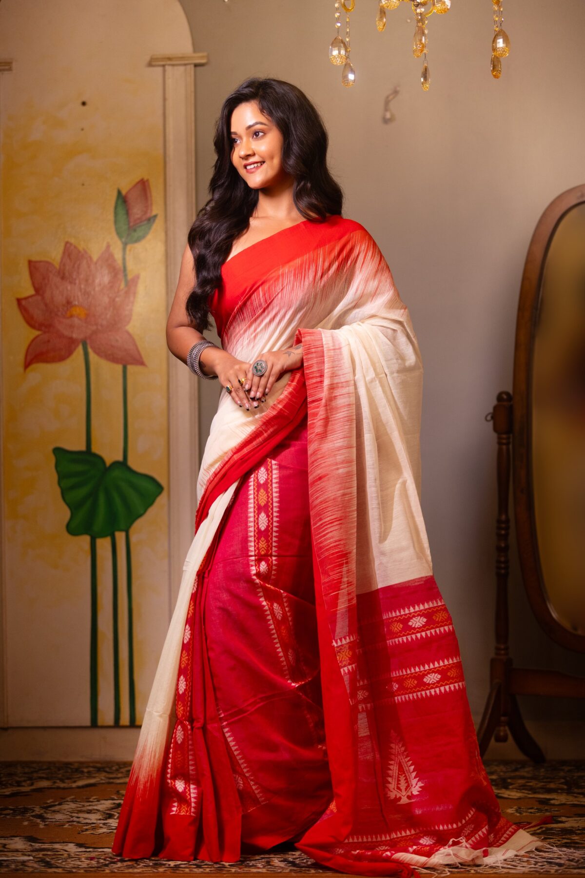 pure handloom cotton with jamdani artwork - Image 2